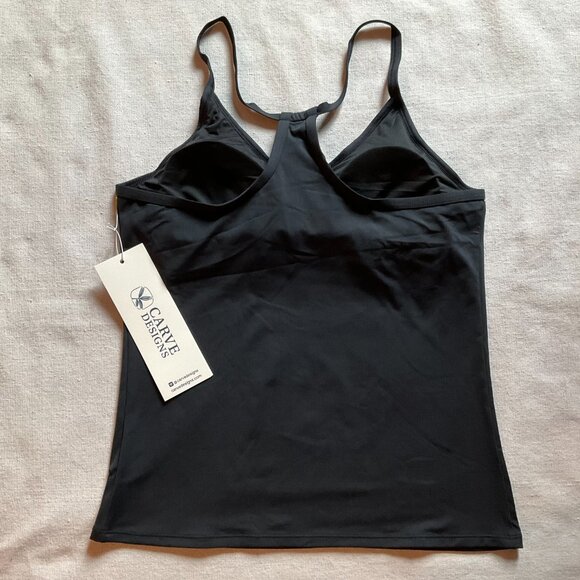 NWT Carve Designs Women's Catalina (Stinson) Tankini Top, Black, Sz M - Picture 6 of 7